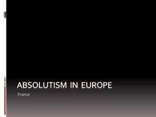 absolutism in europe