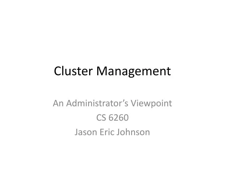 cluster management