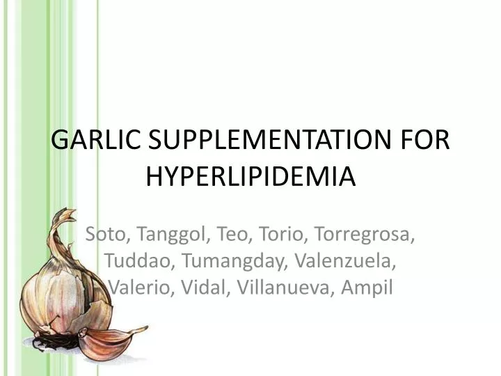 garlic supplementation for hyperlipidemia