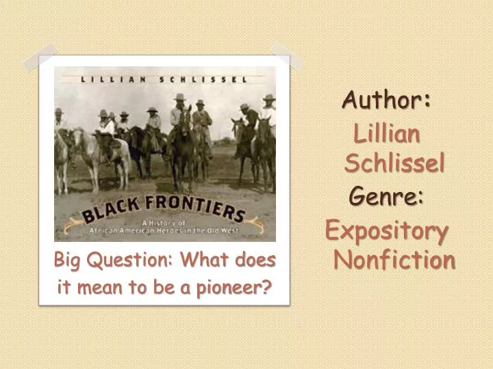 author lillian schlissel genre expository nonfiction