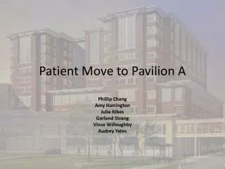 Patient Move to Pavilion A