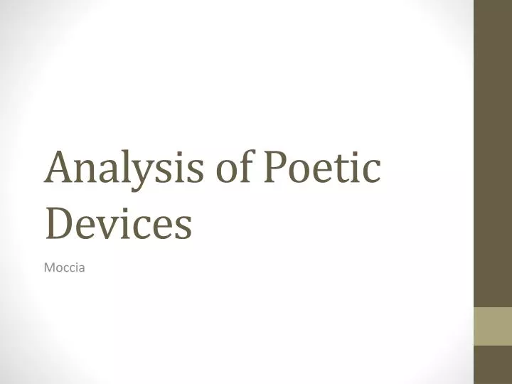 analysis of poetic devices