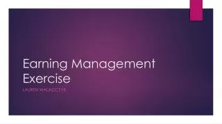Earning Management Exercise