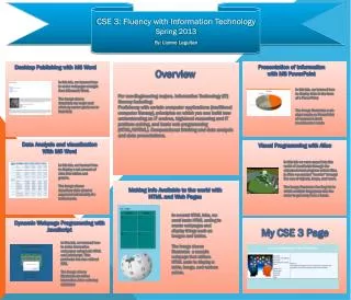 CSE 3: Fluency with Information Technology Spring 2013 By: Lianne Laguitan