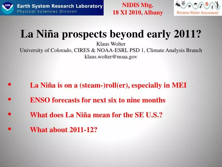 la ni a prospects beyond early 2011