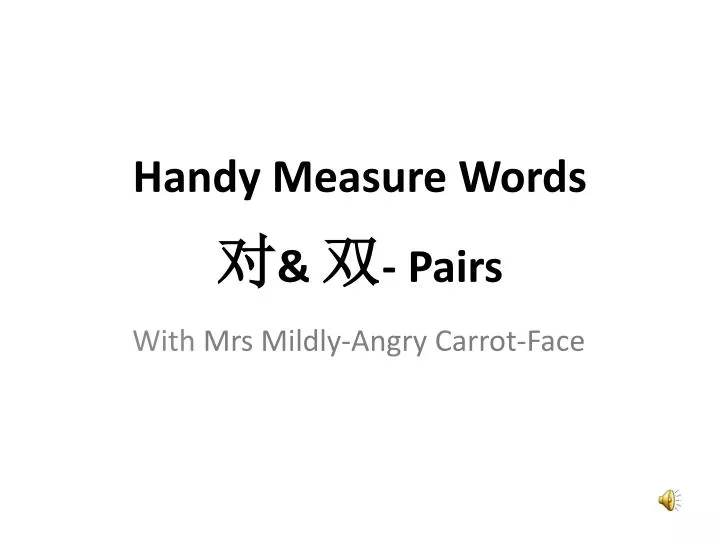 handy measure words pair s