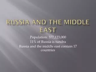 Russia and The Middle East