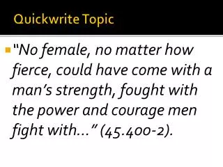 Quickwrite Topic
