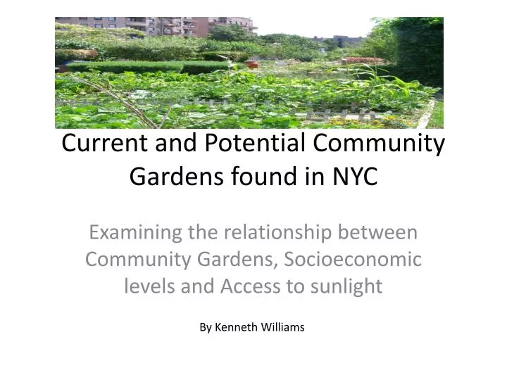 current and potential community gardens found in nyc