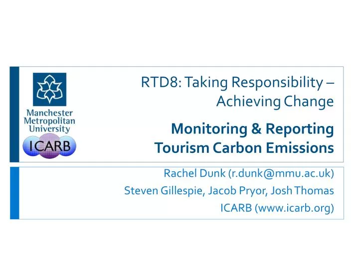 rtd8 taking responsibility achieving change monitoring reporting tourism carbon emissions