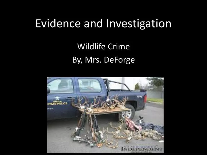 evidence and investigation