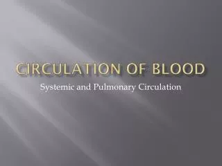Circulation of Blood