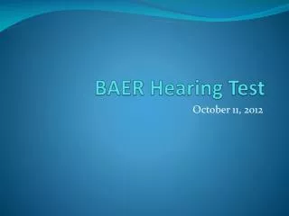 BAER Hearing Test