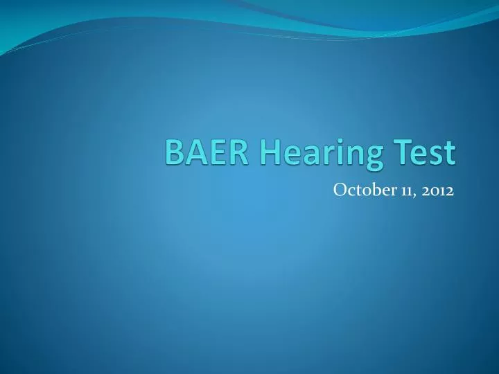 baer hearing test