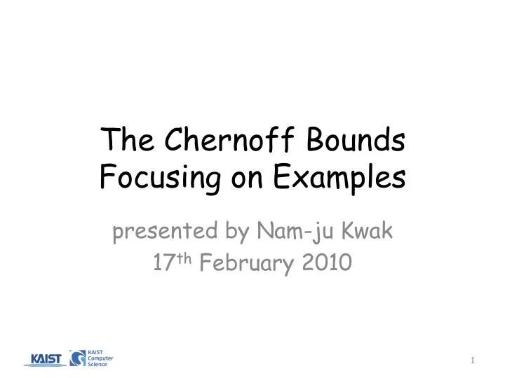 the chernoff bounds focusing on examples