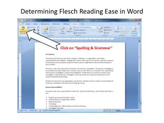 Determining Flesch Reading Ease in Word