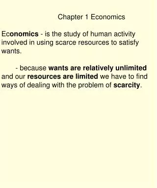 Chapter 1 Economics