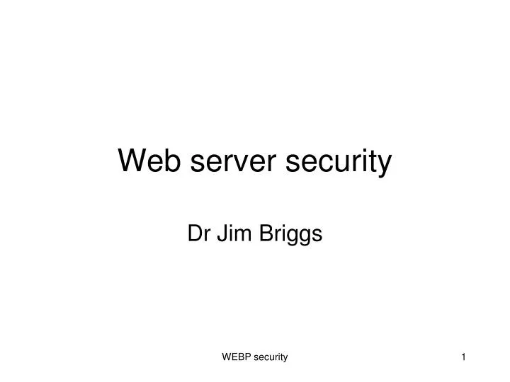 web server security