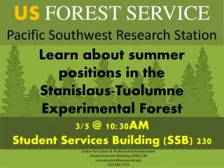 US FOREST SERVICE Pacific Southwest Research Station