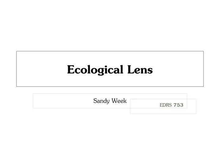 ecological lens