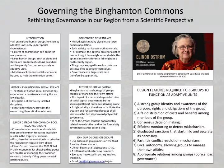 governing the binghamton commons rethinking governance in our region from a scientific perspective