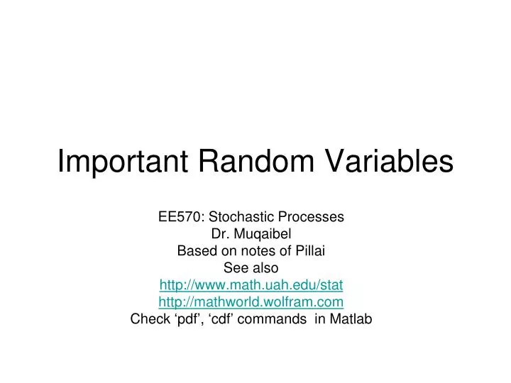important random variables