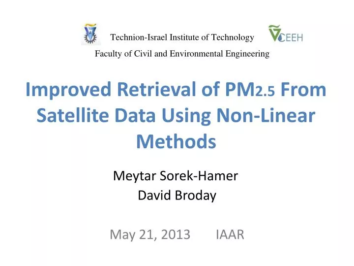 improved retrieval of pm 2 5 from satellite data using non linear methods
