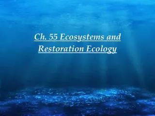 ch 55 ecosystems and restoration ecology