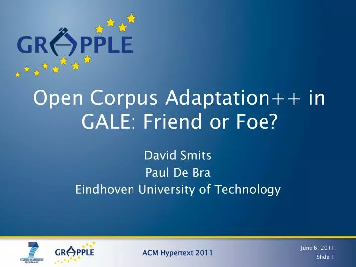 open corpus adaptation in gale friend or foe