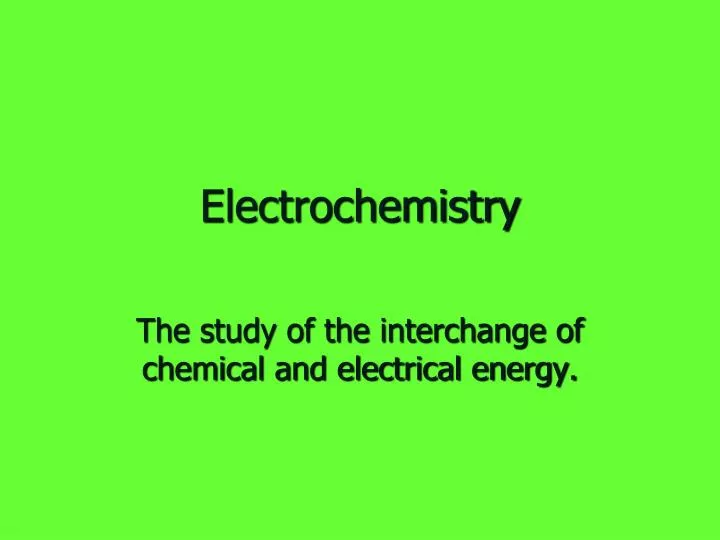 electrochemistry