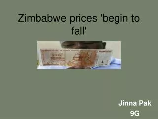 Zimbabwe prices 'begin to fall'