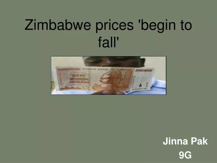zimbabwe prices begin to fall