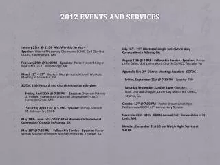2012 Events and Services