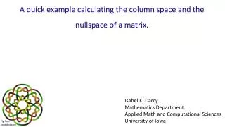 A quick example calculating the column space and the nullspace of a matrix.