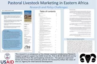 Pastoral Livestock Marketing in Eastern Africa : Research and Policy Challenges