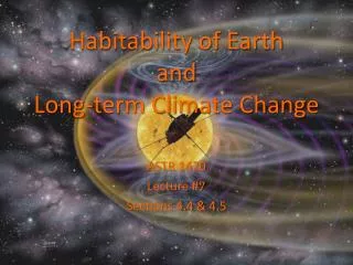 habitability of earth and long term climate change