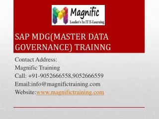sap mdg(master data governance) training
