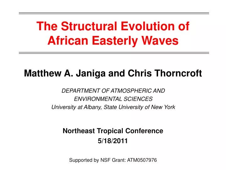 the structural evolution of african easterly waves