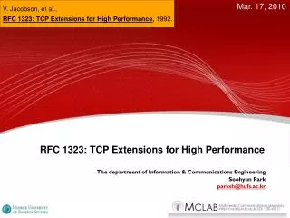 RFC 1323: TCP Extensions for High Performance