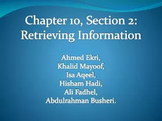 Chapter 10, Section 2: