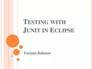 Testing with Junit in Eclipse