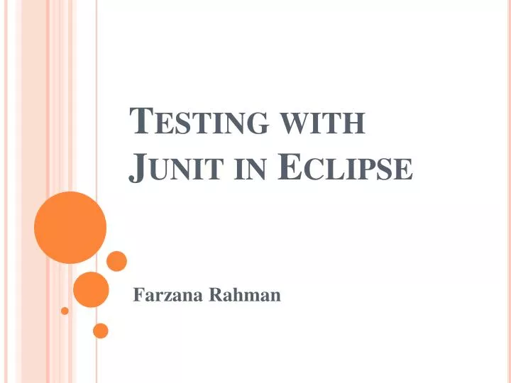 testing with junit in eclipse