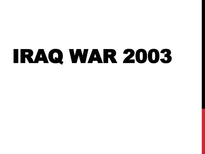 iraq war 2003