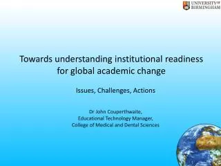 Towards understanding institutional readiness for global academic change