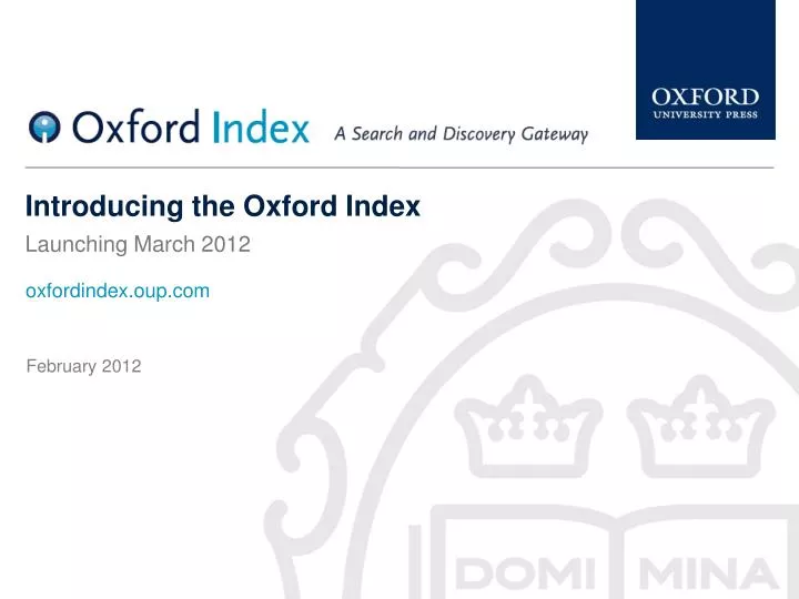 introducing the oxford index