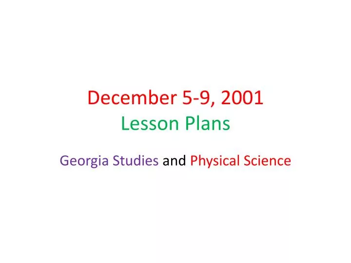 december 5 9 2001 lesson plans