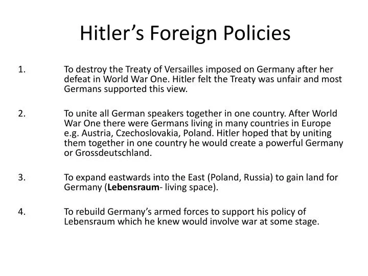 hitler s foreign policies