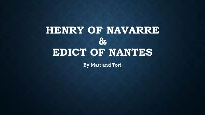 henry of navarre edict of nantes