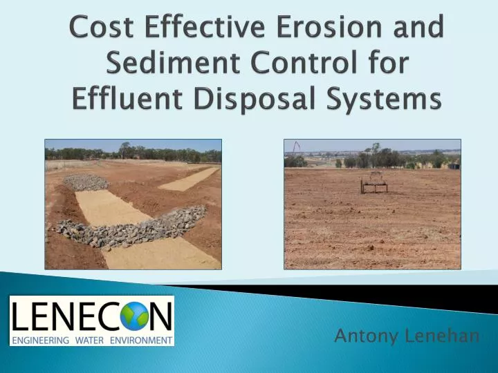 cost effective erosion and sediment control for effluent disposal systems