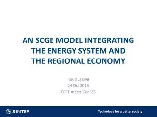 AN SCGE model integrating the energy system and the regional economy